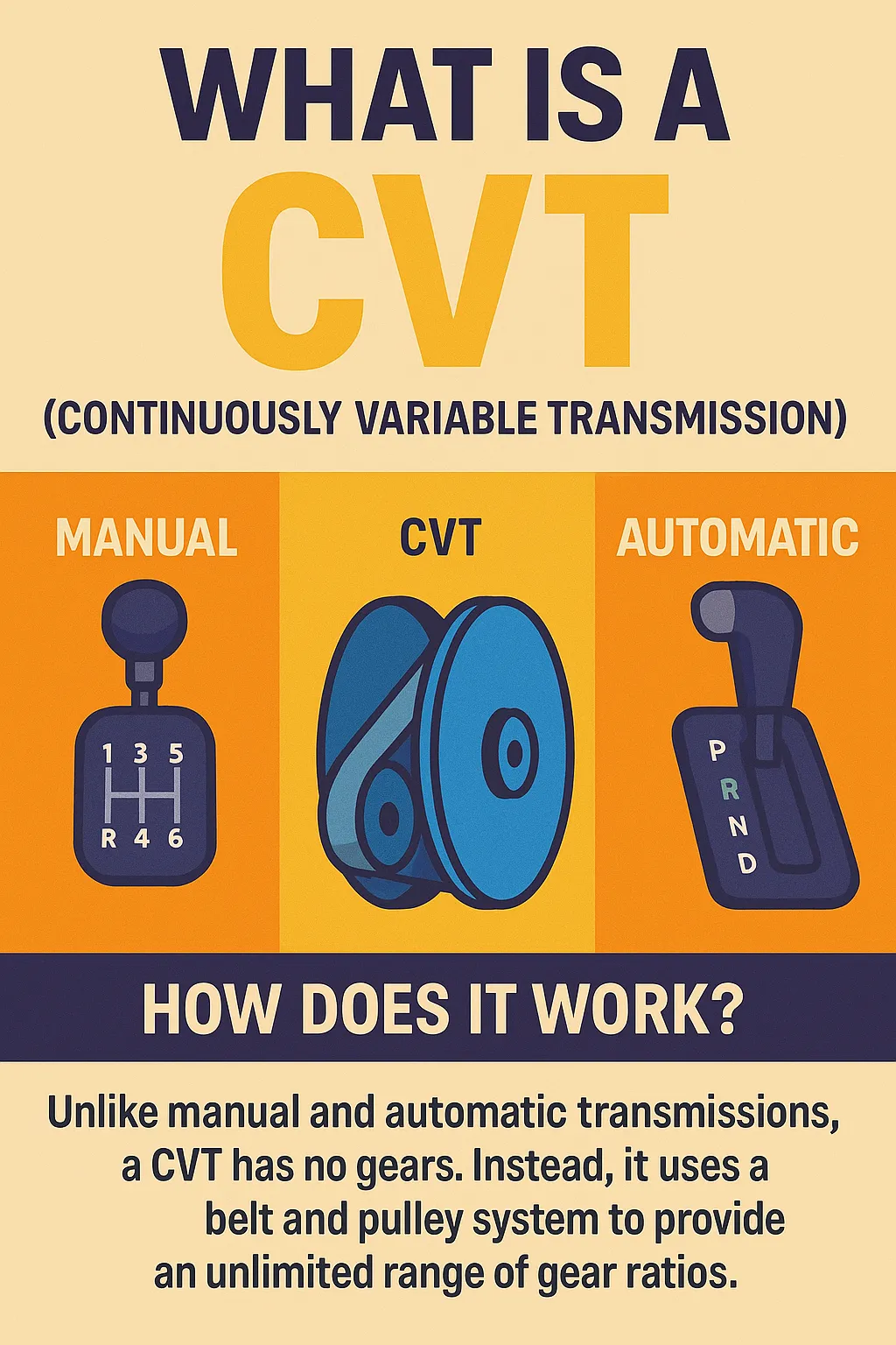 What is a CVT (Continuously Variable Transmission)? Comparison & Explanation